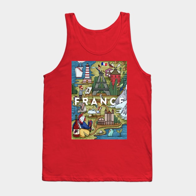 France most popular theme Tank Top by Mako Design 